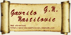 Gavrilo Mastilović vizit kartica